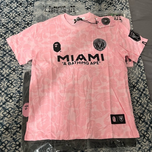 Pink Inter Miami BAPE Tee Size Medium Available-$60 OBO- Fast Shipping - Picture 2 of 3
